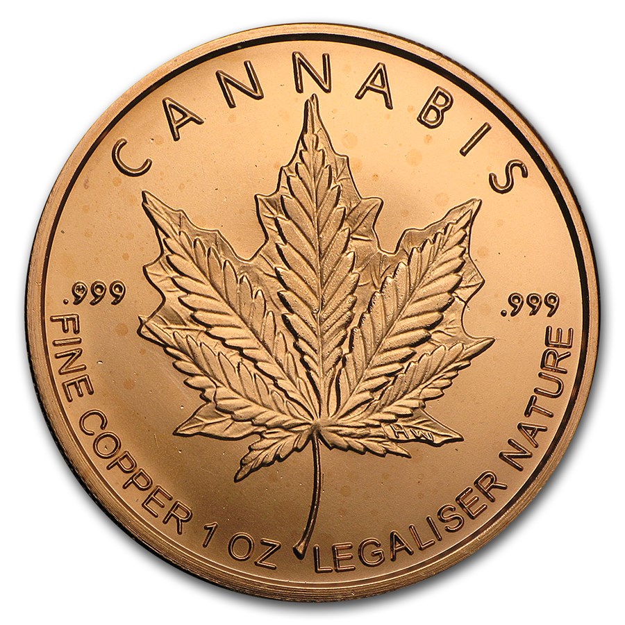 2017 1 oz Copper Round Cannabis 1 oz Copper Rounds APMEX